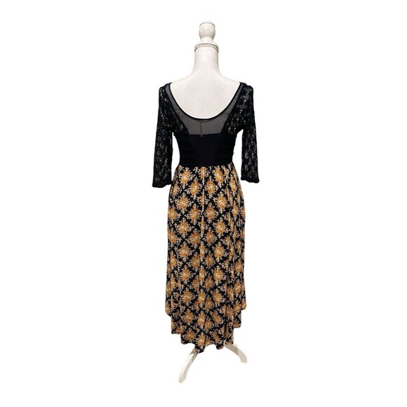 Free People Women's 4 Lonesome Dove Dress in Black Combo Hi Low Crochet - Picture 6 of 11